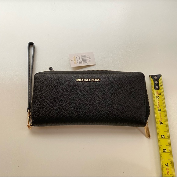 NWT Michael Kors Jet Set Travel Large Pebbled Leather Wristlet - Picture 9 of 15